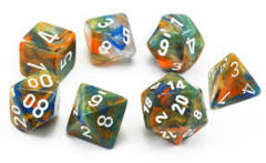 7 Autumn/white Festive Polyhedral Dice Set - CHX30001